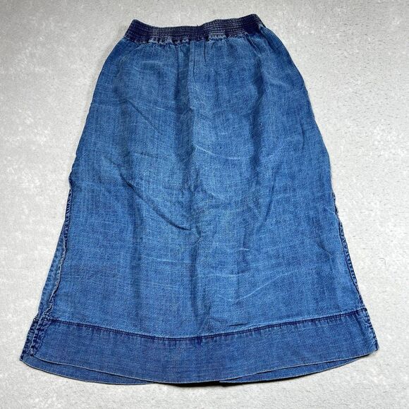 Aritzia Wilfred Gabrielle Skirt Size 2XS Blue Midi Linen Blend Denim Pockets - Picture 8 of 12